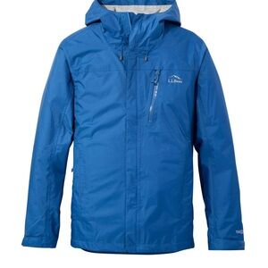 L.L. Bean Men's Packable Trail Model Rain Jacket Deep Glacier Blue Sz Medium